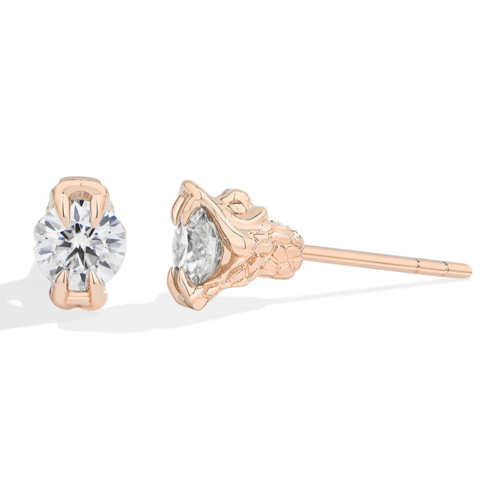 Round Cut 0.5CT Moissanite Stud Earrings 925 Sterling Silver 18K Gold Plated ForWomen Girl Sparkling Engagement Jewelry
