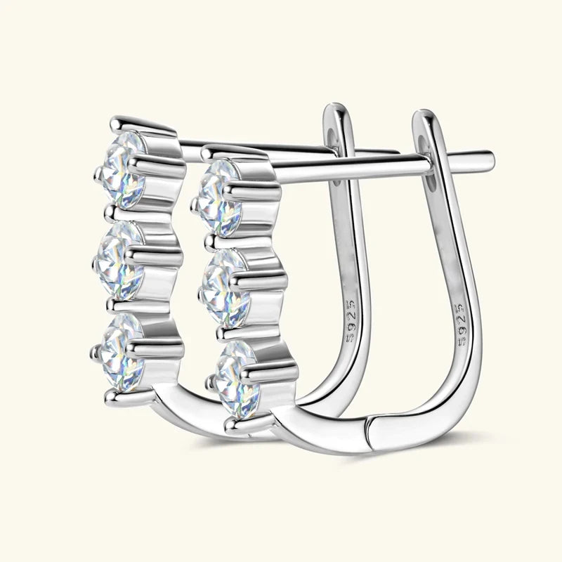 1.7cttw D color Moissanite Earrings Necklace 925 Sterling Silver Y-Shaped Pendant Necklaces Jewelry Set For Women Charming Gift
