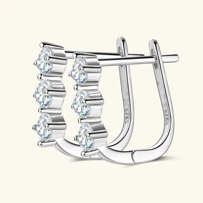 1.7cttw D color Moissanite Earrings Necklace 925 Sterling Silver Y-Shaped Pendant Necklaces Jewelry Set For Women Charming Gift