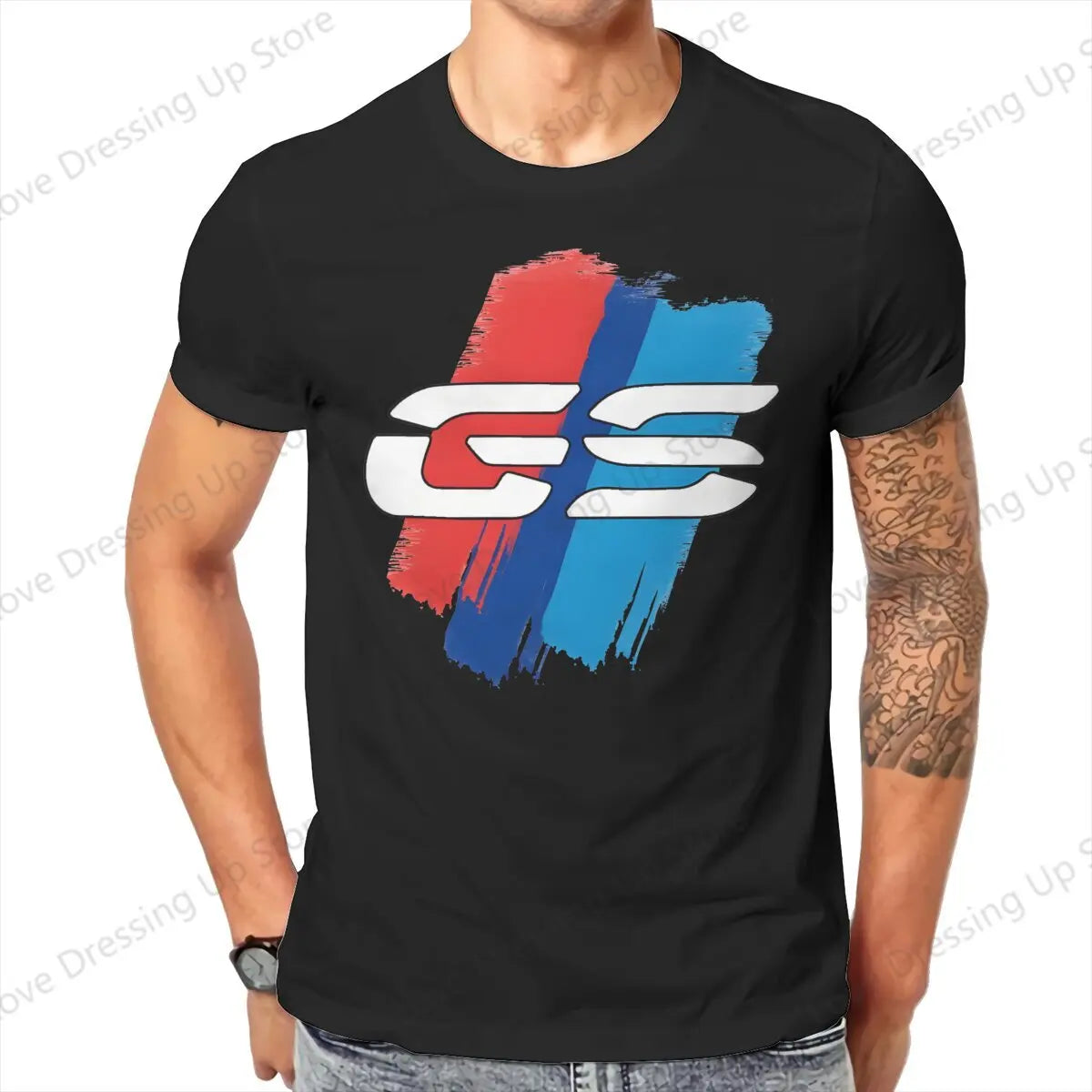 GS Motorcycle T Shirt Grunge Men Tees Summer Clothing COTTON Crewneck TShirt