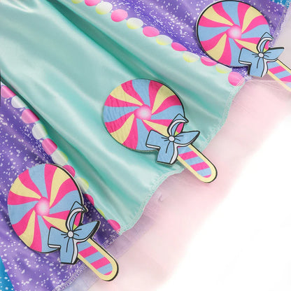 Children's Candy Dress Candy Princess Cosplay Costume Purim Carnival Party Fancy Dress Dress with Candy Hat Suit Prom Costume