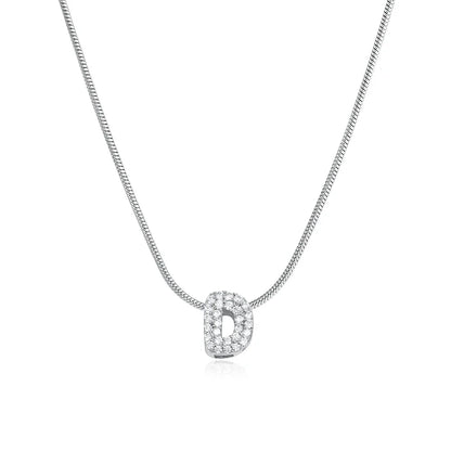 Fashion Tiny CZ Zircon Initial Alphabet Pendant Neckalce Gold Plated Stainless Steel A-Z Letter Necklaces Birthday Gifts Jewelry