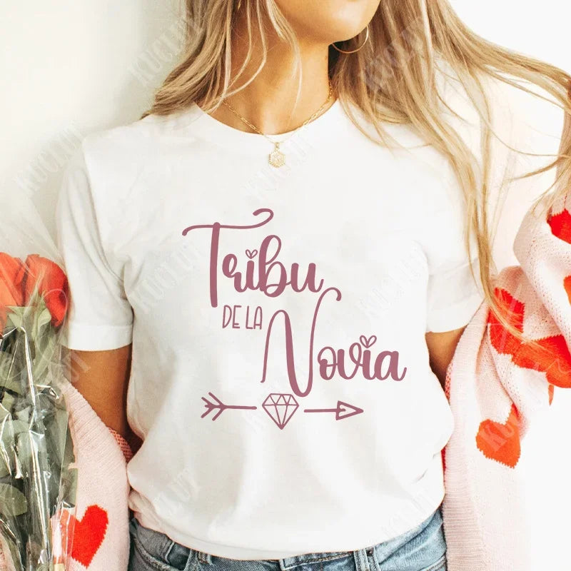Spanish Girls Bachelorette Hen Party Tshirt Team Bride Squad Tops Women Single Farewell T-Shirt Bridal Shower Wedding Party Tees