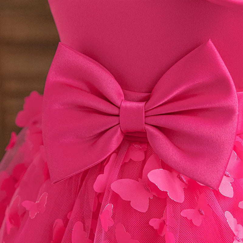 Girl Princess Dress Kid Clothes Party Birthday Outfits Evening Party Tulle Dress Wedding Wear Summer Bowknot Dress