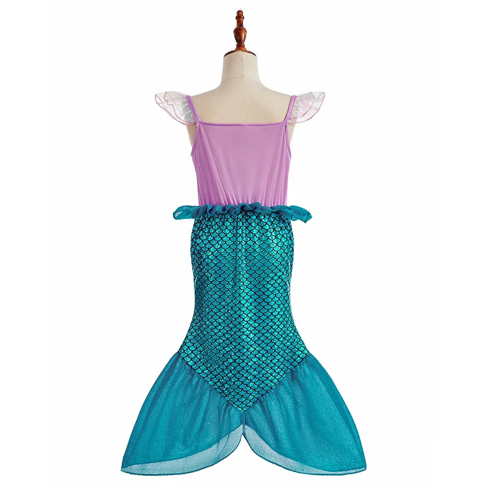 Vestido de Criança Branca de Neve Cinderela Aurora Anna Elsa Fantasia Menina Cosplay Vestido Infantil Encanto Mirabel Pequena Sereia Roupas de Halloween