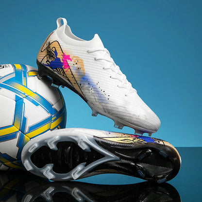 New Men Football Boots Soccer Cleats FG Non-Slip Training Shoes Soccer Shoes Long Spikes Match Ultralight Outdoor Drop Shipping