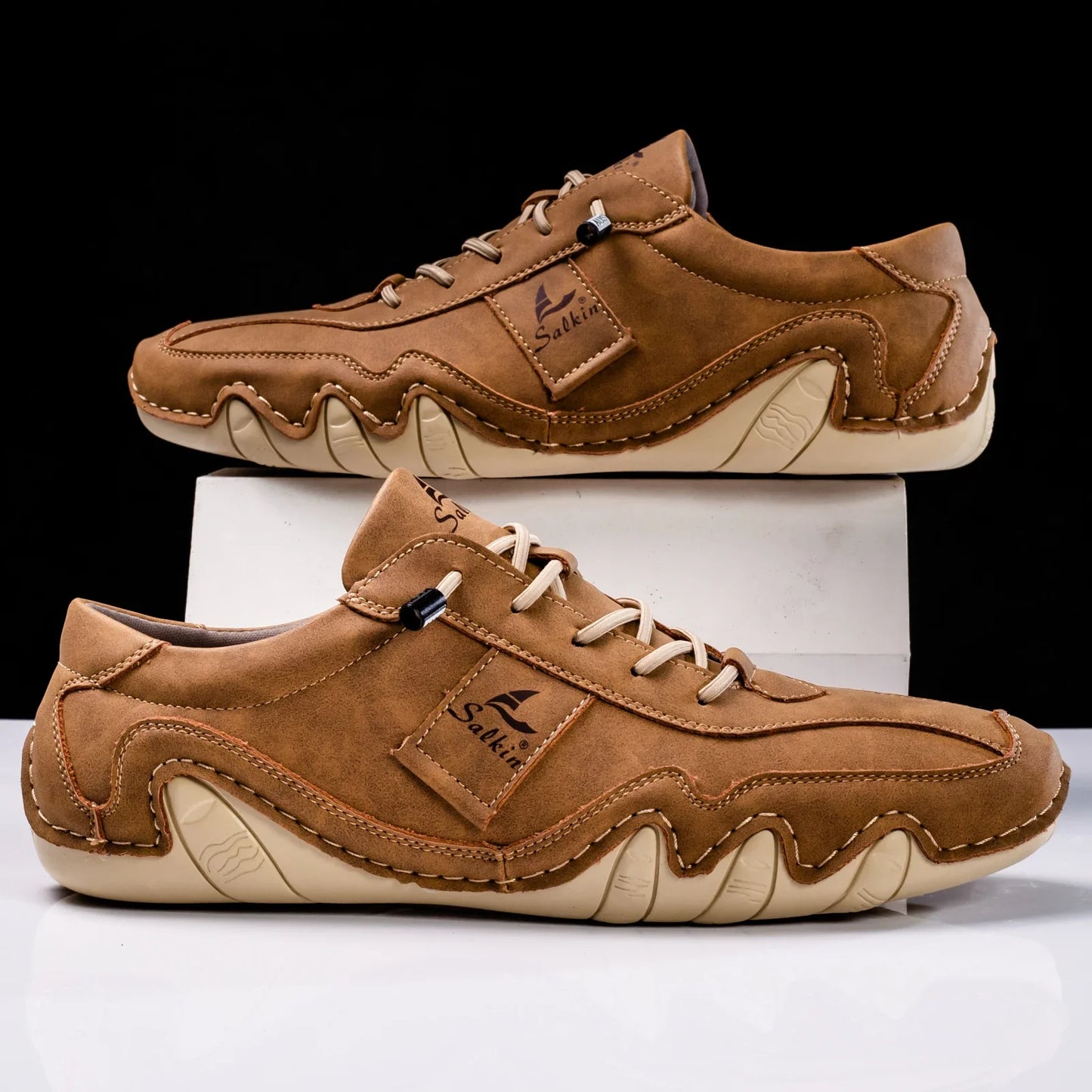 New Men's Flat Casual Shoes Handmade PU Leather Comfortable Loafers Outdoor Men Shoes Breathable Men Moccasins Men's Sneakers