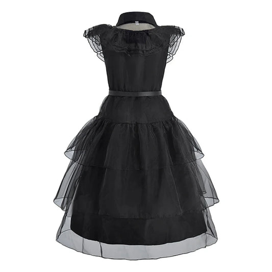 Girl Costume Kids Cosplay Black Princess Dress Children Pageant Dinner Dress Girl Halloween Party Dancing Clothing
