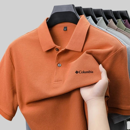 100% pure cotton new men's short sleeved summer comfortable breathable polo shirt, high-end brand designer embroidered T-shirt