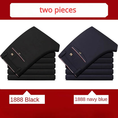 Stylish Black Dress Pants for Men Comfortable Casual Trousers Four-Season Korean Business Suit Pants Male Stretch Slim-Fit Pants
