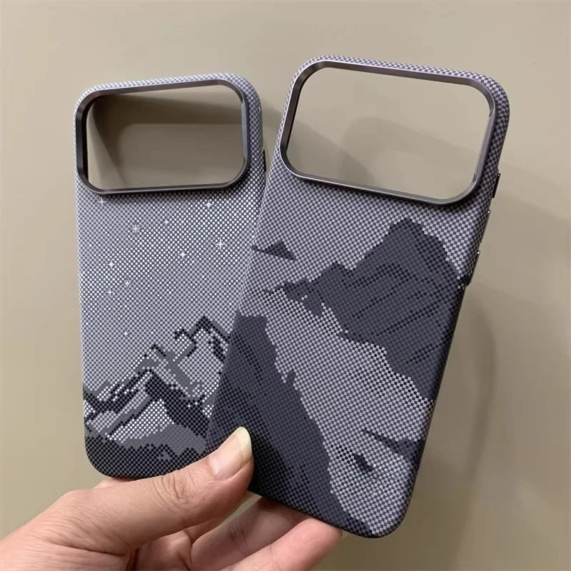 River Mountains Magnetic Phone Case for iPhone 15 16 17 Pro Max Magnets Charging Back Cover Camera Lens Protection Shell Coques