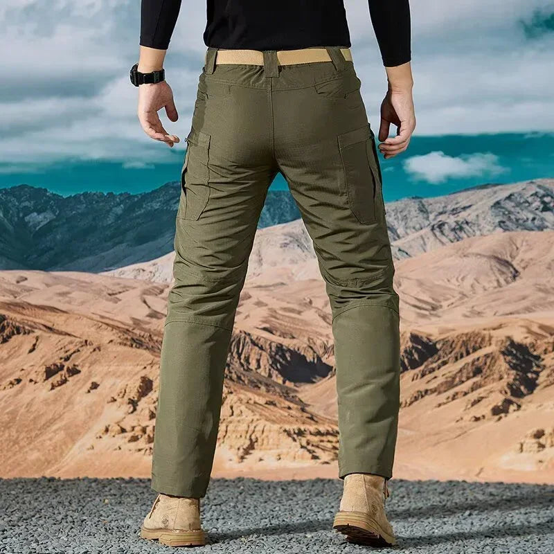 Men Casual Cargo Pants 2025 New Male Summer Tactical Wear Resist Quick Dry Outdoor Trousers Multi Pockets Hike Work Trousers