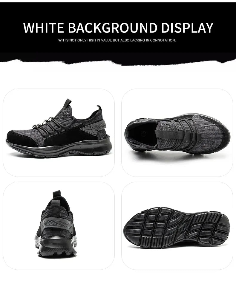 Work Sneakers Men Safety Shoes Construction Steel Toe Work Shoes  Lightweight Safety Boots Anti-Puncture Working Sneakers Kevlar