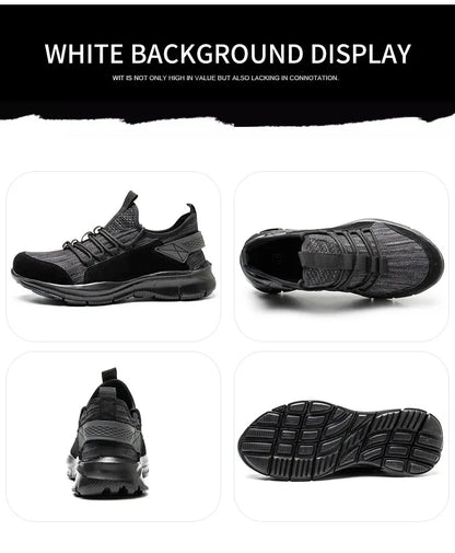 Work Sneakers Men Safety Shoes Construction Steel Toe Work Shoes  Lightweight Safety Boots Anti-Puncture Working Sneakers Kevlar