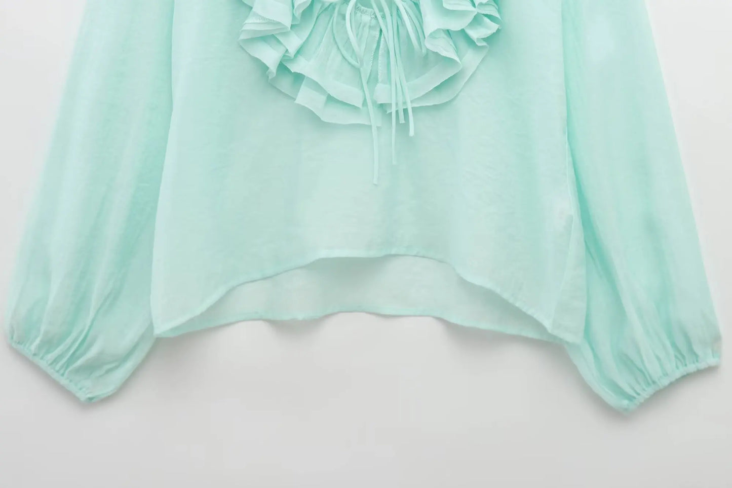 Women Fashion Long Sleeve V Neck Tierred Ruffles Loose Blouse Female Solid Color Casual Shirts Blusas Chic Tops LS6317
