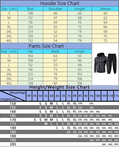 Autumn Winter Popular Men's Tracksuit Zipper Hoodie and Sweatpants Urban Casual Sporty Jogging Suit Male Daily Training Outfits