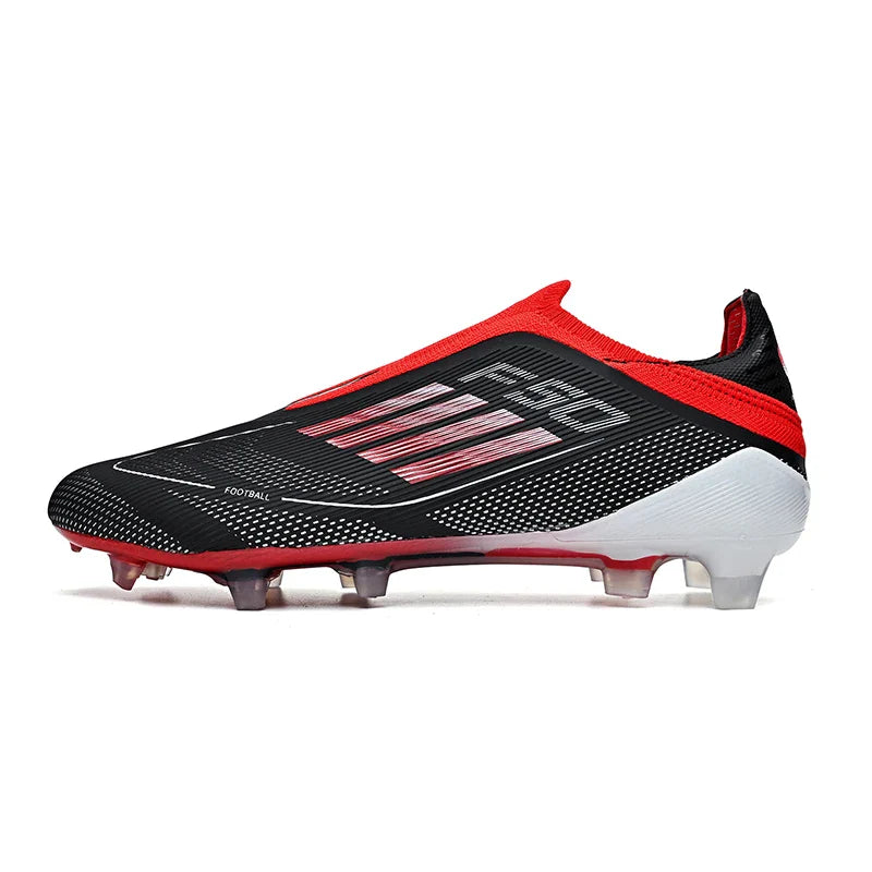 2712 Without-Lace Mens Soccer Shoes F50 SLIP-ON Non-Slip Turf Soccer Cleats Boys TF/FG Training Football Boots Chuteira Campo
