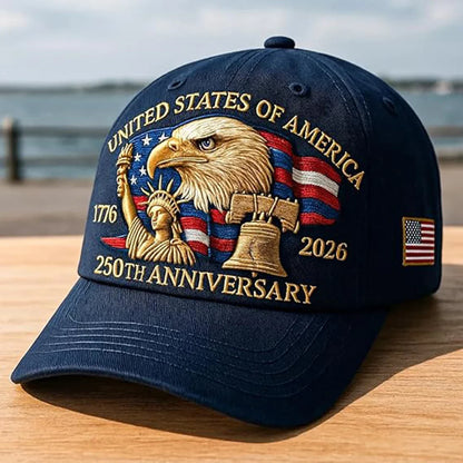 US 250th Anniversary Cap Retro Washed Patriotic Cap Trucker Hat Outdoor Sunhats Sports Hat reathable Baseball Caps for Men Women