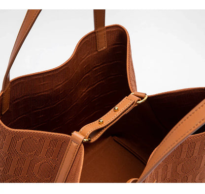 Fashionable Classic New Solid Color Outer Bag Women's Handbag Exquisite Handcrafted Weaving Large Capacity Handbag