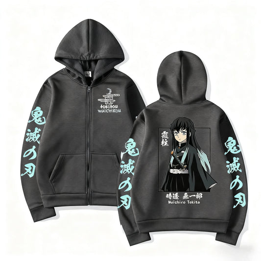 Anime Jacket Zip Up Casual Tops Streetwear 2026 Autumn Winter Long Sleeve Pullover Men Women
