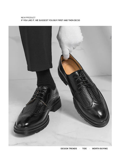 Men's Dress Shoes Fashion Brogues Social Shoe Male High Quality Business Leather Men's Formal Shoes Wedding Formal Shoes For Man