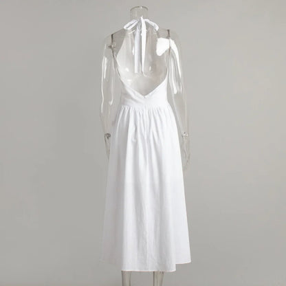 2025 New Women Summer Cotton Long Dress Sleeveless Sexy V-Neck Boho Maxi Dress Loose Style Long Dress Vestidos Clothes