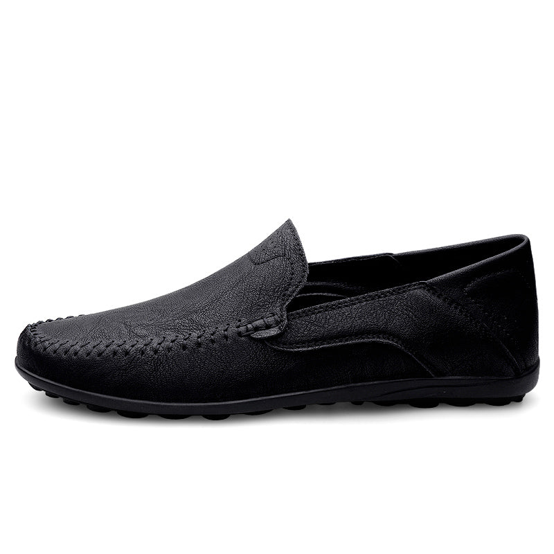 Fashion Men Casual Leather Shoes Luxury Italian Soft Men Loafers Handmade Moccasins Men Breathable Slip on Boat Shoes Plus Size
