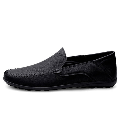 Fashion Men Casual Leather Shoes Luxury Italian Soft Men Loafers Handmade Moccasins Men Breathable Slip on Boat Shoes Plus Size