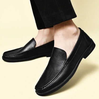 Leather Men Footwear Slip on Office Man Formal Shoes Wedding Party Men Dress Shoes Breath Driving Lazy Loafers