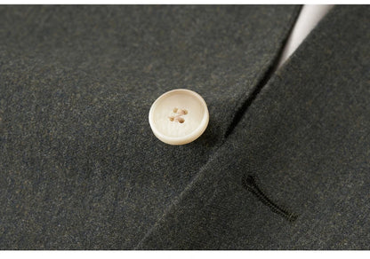 100% Wool Mens Suits Set Blazer + Pant Green Luxury Wedding Groom Wear Simple Style Fashion Man Suit Slim Fit Casual Clothes
