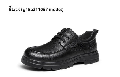 Golden Camel Men's Shoes 2026 New Business Casual Soft Sole Leather Shoes Brand Design Soft Soles Non-slip Velvet Warm Loafers