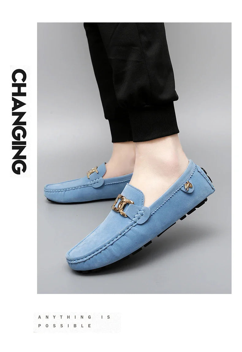 Sapatos Masculinos 2025 Novos Feitos à Mão Gorro Sola Macia Slip-On Casual Sapatos Preguiçosos Respiráveis ​​Trbottomy Mais Fáceis de Combinar Tamanho Grande