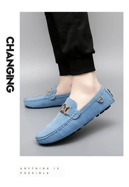 Sapatos Masculinos 2025 Novos Feitos à Mão Gorro Sola Macia Slip-On Casual Sapatos Preguiçosos Respiráveis ​​Trbottomy Mais Fáceis de Combinar Tamanho Grande