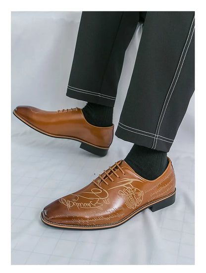 White Elegant Men Dress Shoes Leather Oxford Shoes Man Business Formal Shoes Design Social Shoes Male apatos para hombre