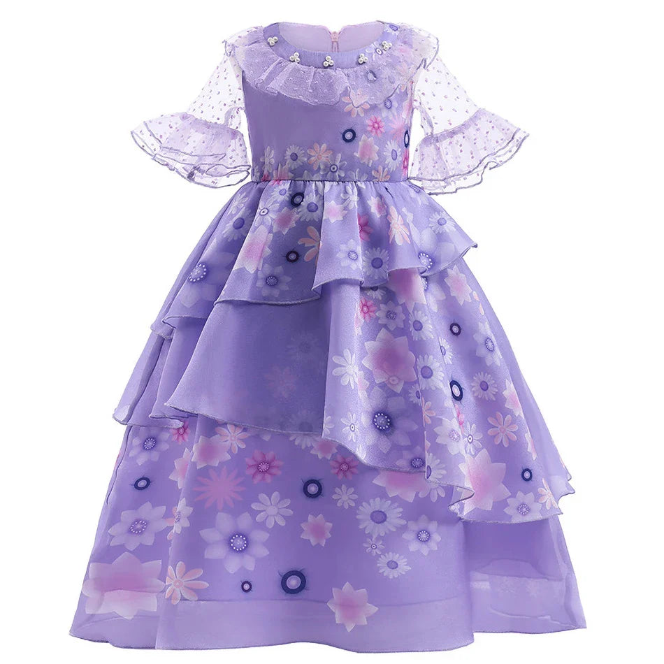 Vestido de Criança Branca de Neve Cinderela Aurora Anna Elsa Fantasia Menina Cosplay Vestido Infantil Encanto Mirabel Pequena Sereia Roupas de Halloween