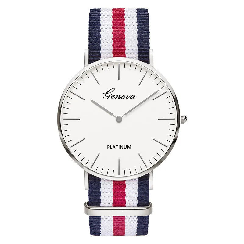 Top Brand Luxury Women Watches Fashion Stripe Nylon Strap Ladies Quartz Wristwatch Simple Casual Watch Women Clock Montre Femme