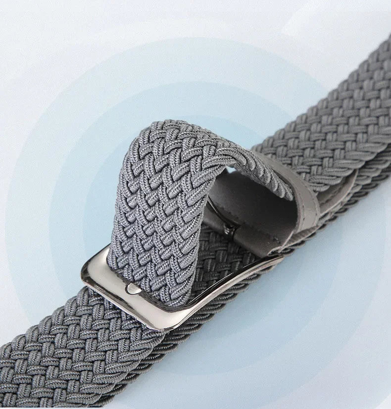 Stretch Canvas Pin Buckle Trouser Belts Plus Large Size 130 140 150cm Elastic Woven Belt Casual Women Men's Punched Waist Straps