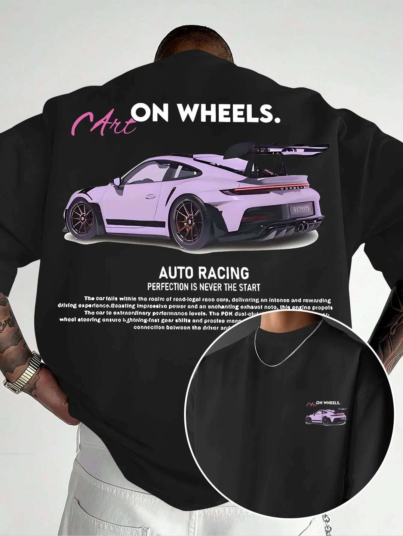 Men Summer Super Sports Car Theme T-Shirt Speed and Style Street Fashion Must Have Exquisite Illustration Design Summer Style