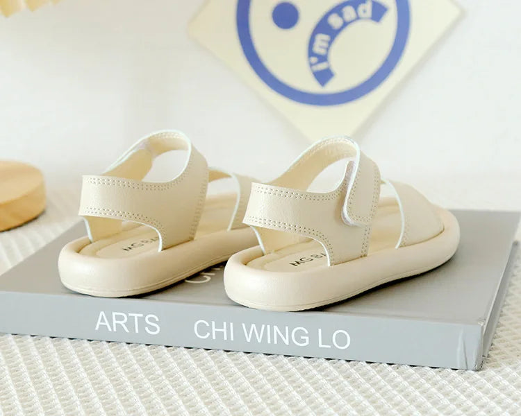 New Children Summer Sandals Boys Girls Fashion Pure Color Hook Sandals Baby Soft Breathable Shoes Kids Summer Beach Sandals