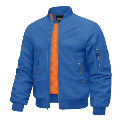 Bomber Jacket Men Warm Zip Up Winter Padded Coat Casual Baseball Jackets Pilot Windbreaker Varsity Jackets