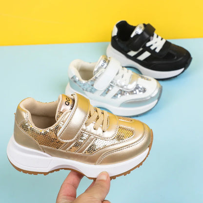 Children Leather Patchwork Sneaker 2025 Spring Autumn New Soft Bottom Casual Shoes School Sports Sneakers for Boys Girls