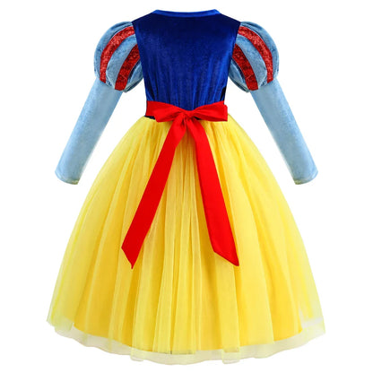 Halloween Girl Snow White Costume Party Dresses For Girls Cartoon Role Playing Outfits Kids Christmas Theme Fantasy Tulle Gown