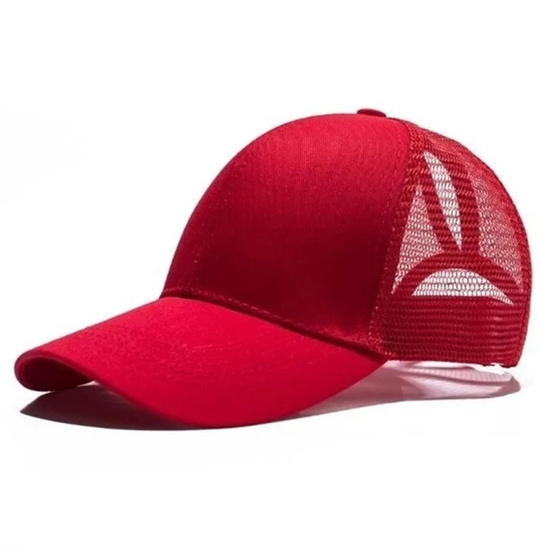 2025 New Ponytail Baseball Cap For Summer Women's Adjustable Black Hat Messy Cap Casual Cotton Girl Snapback Mesh Caps Casual