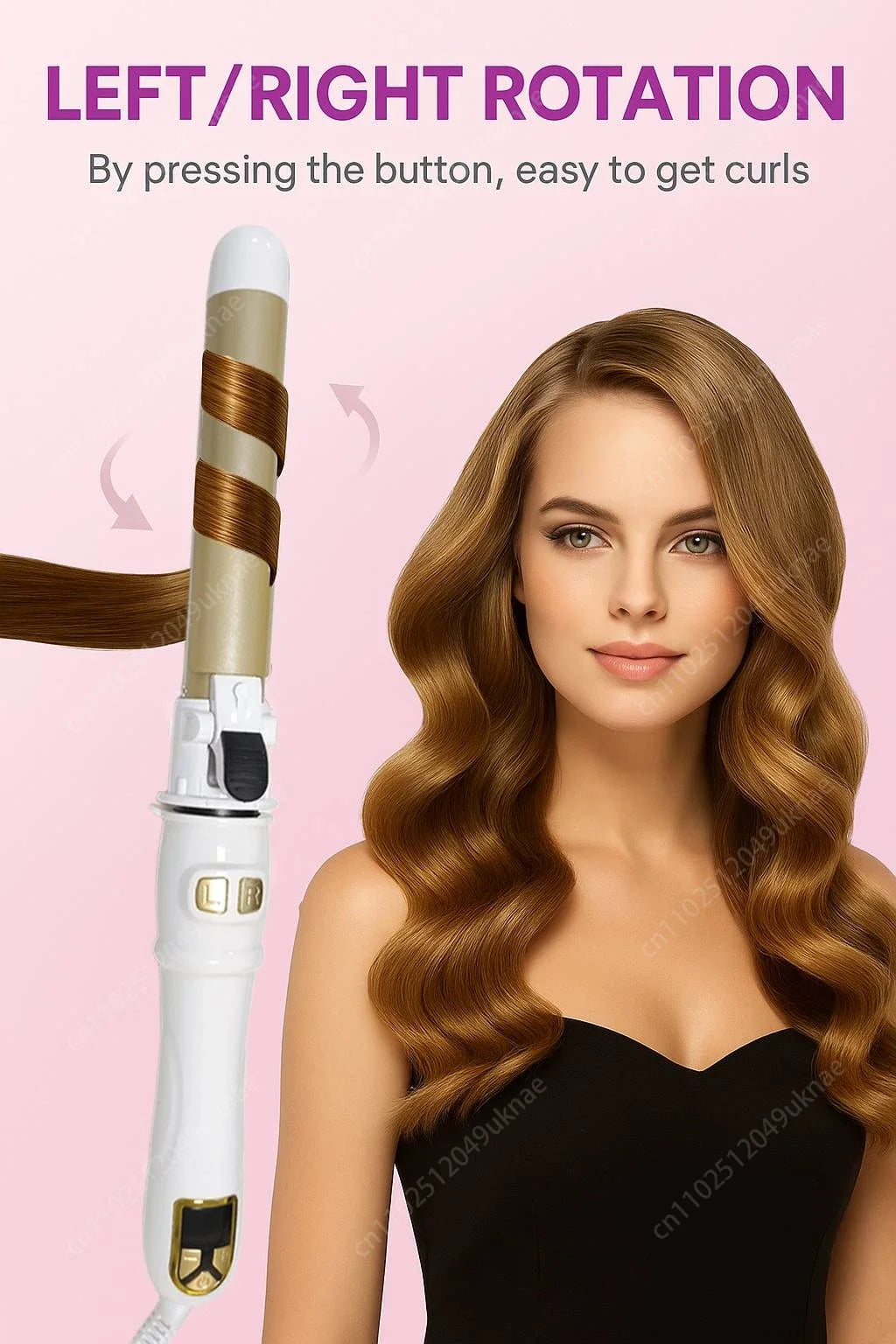 Automatic Hair Curling Iron 28mm Ceramic Barrel Rotating Curler for Big Waves and Smooth Damage Free Hair Styling