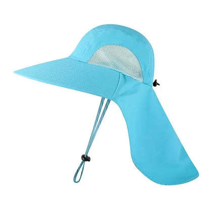 Wide Brim Sun Hat with Neck Flap for men women Adjustable Outdoor