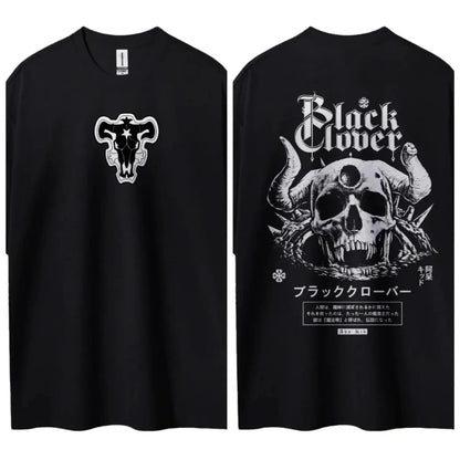 Black Clover T-shirt Men's Pure Cotton Casual  Round Neck T-shirt Short Sleeve Clothing Summer Sports Casual Short Sleeve Top
