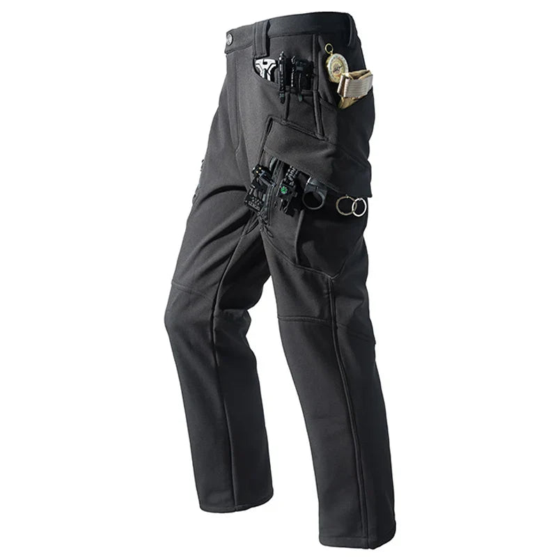 Men's City Cargo Autumn Winter Fleece Softshell Hiking Pants Fishing Climbing Trekking Casual Hunting Camping Trousers M-5XL