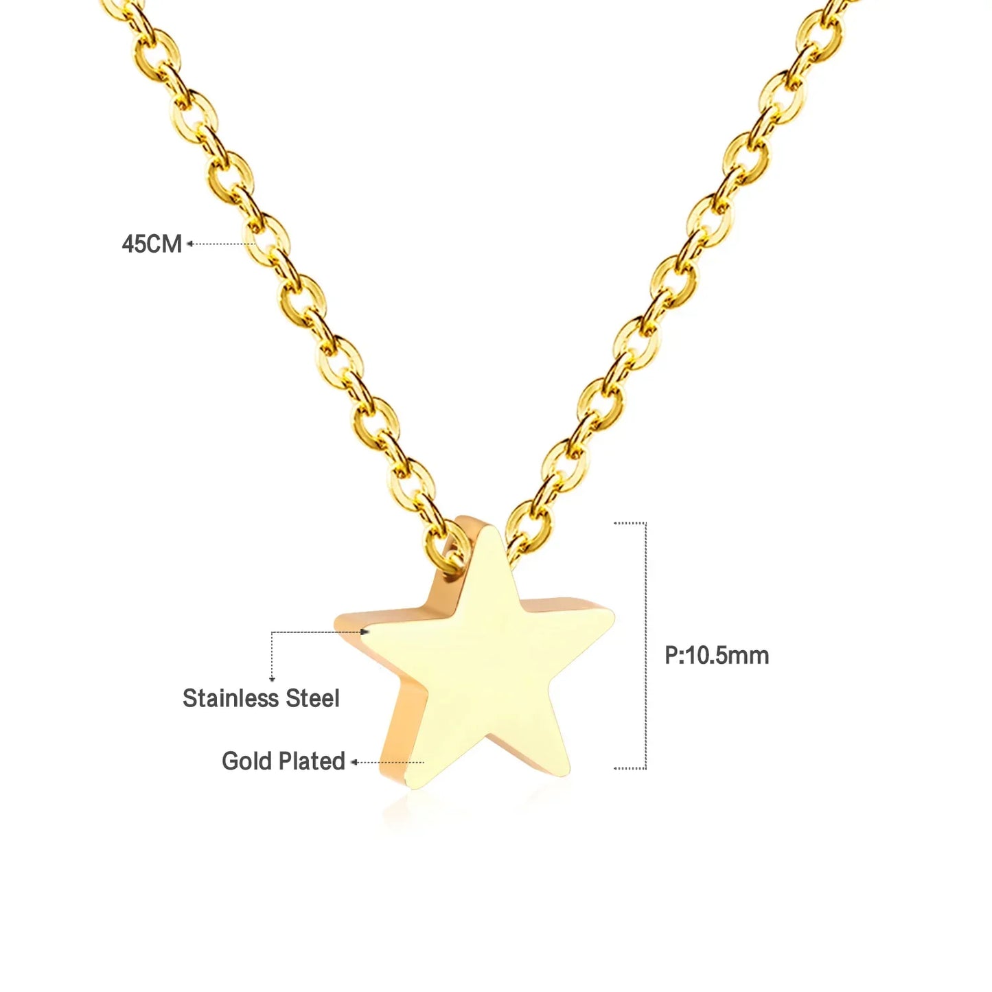 Fashion Collier Simple Heart Girls Pendant Necklace Small Love Shape Stainless Steel Hearts Clavicle Choker Jewelry