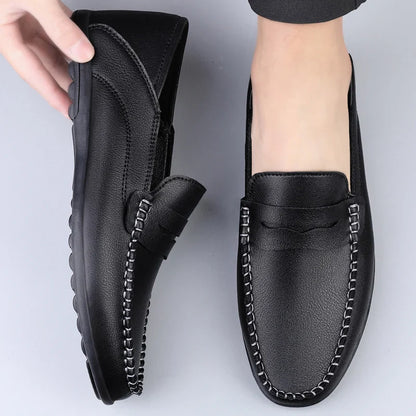 Men's plus size slip on casual shoes Four seasons new soft sole outdoor driving shoes white shoes youth Joker fashion tide shoes