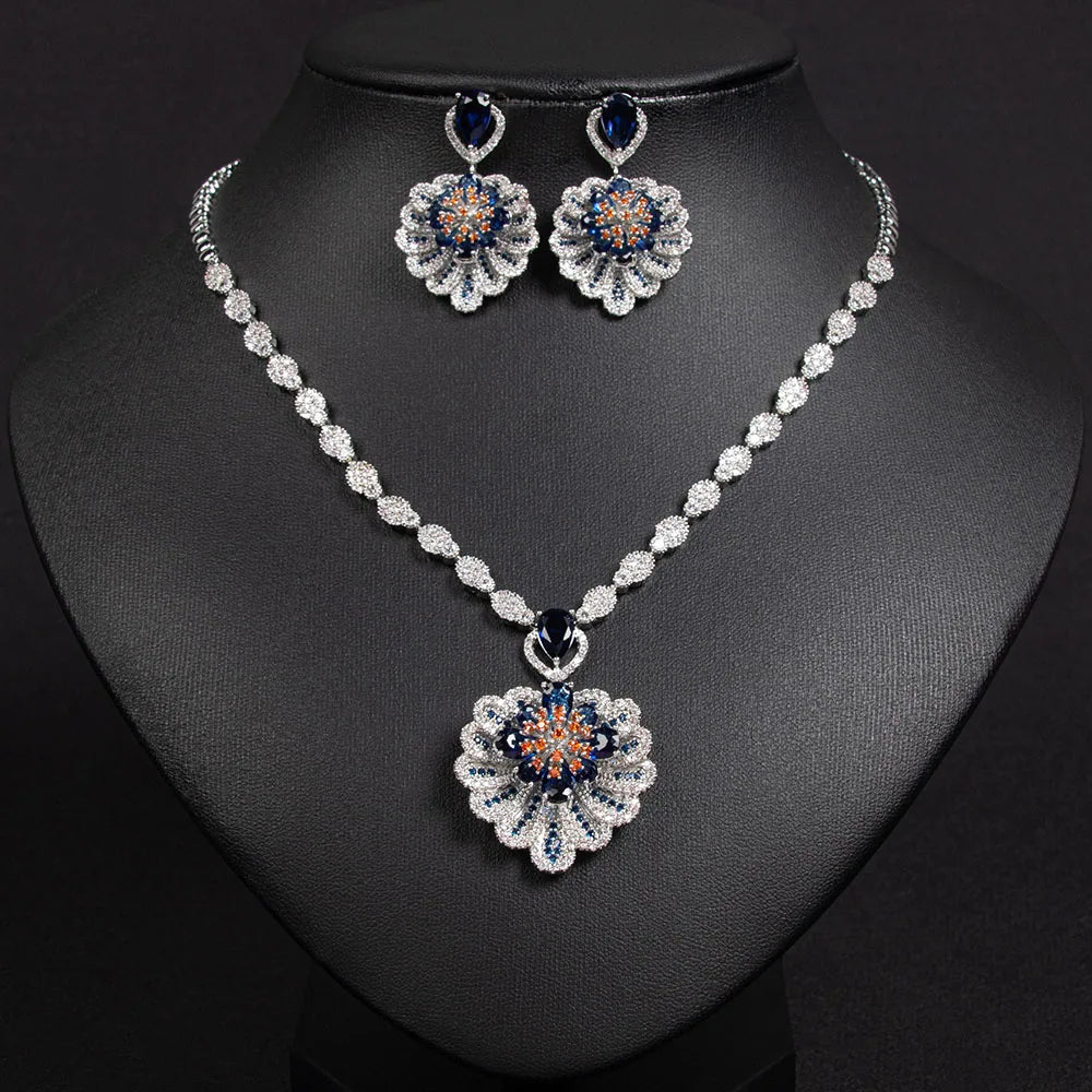 Personalised Original Sturdy Shell Bloom Flower Jewellery Set Bridal Wedding Party Dating Holiday Ladies Jewellery S-347